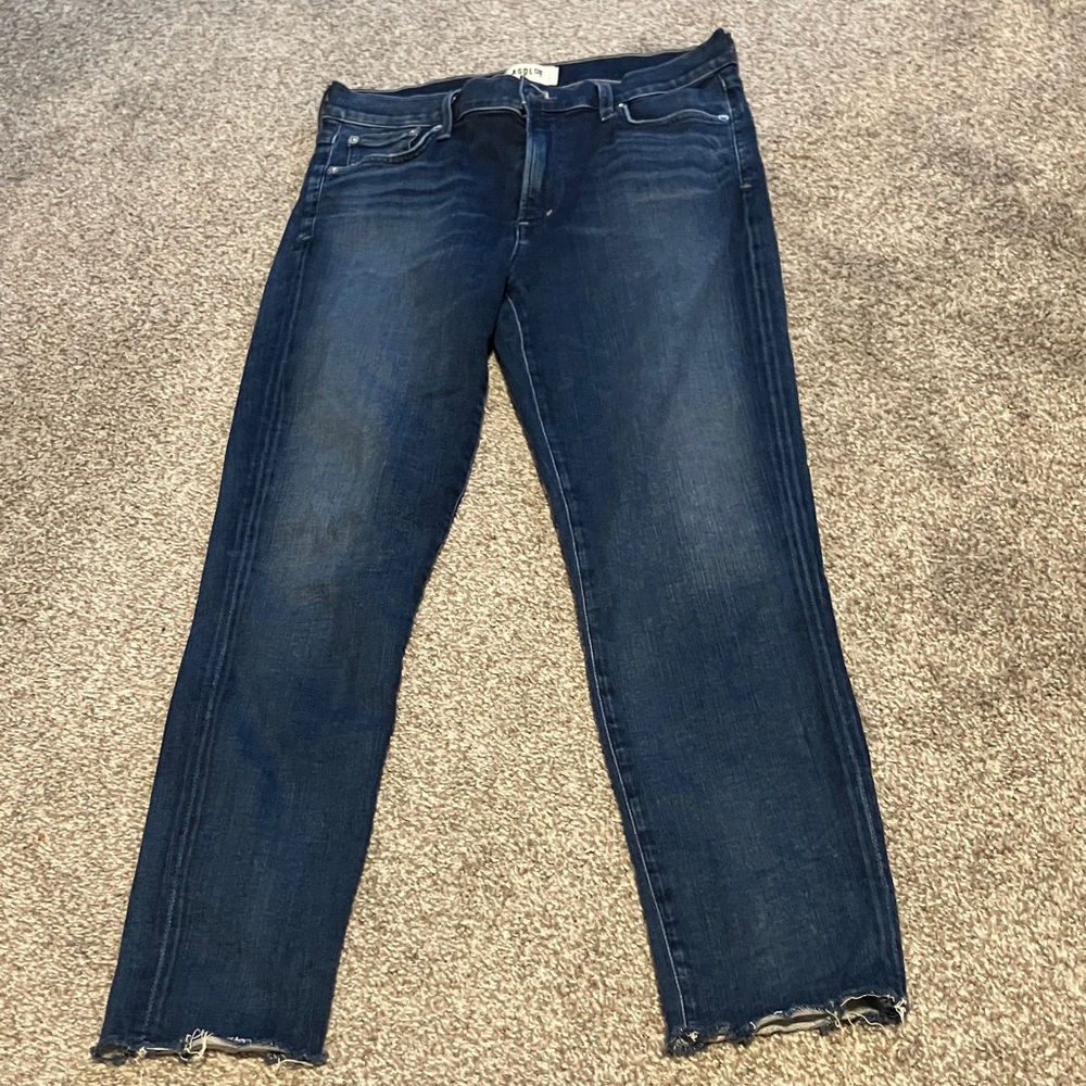 AGOLDE SOPHIE HIGH-RISE SKINNY CROP JEANS BLUE WASH SIZE 28 WAIST
